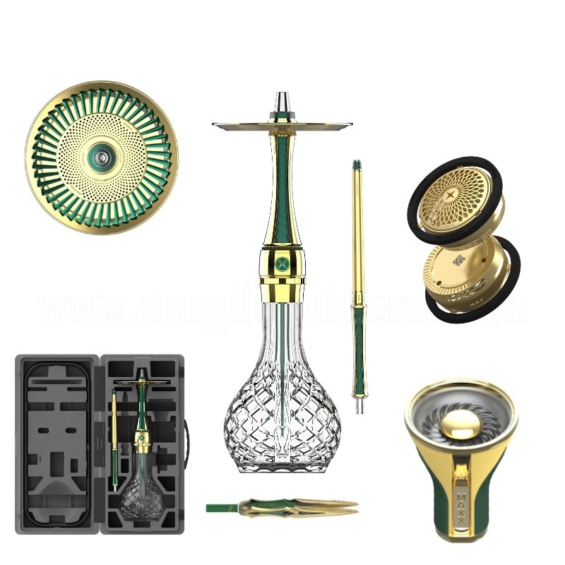 Maxx Royal Emerald Gold Nargile Seti